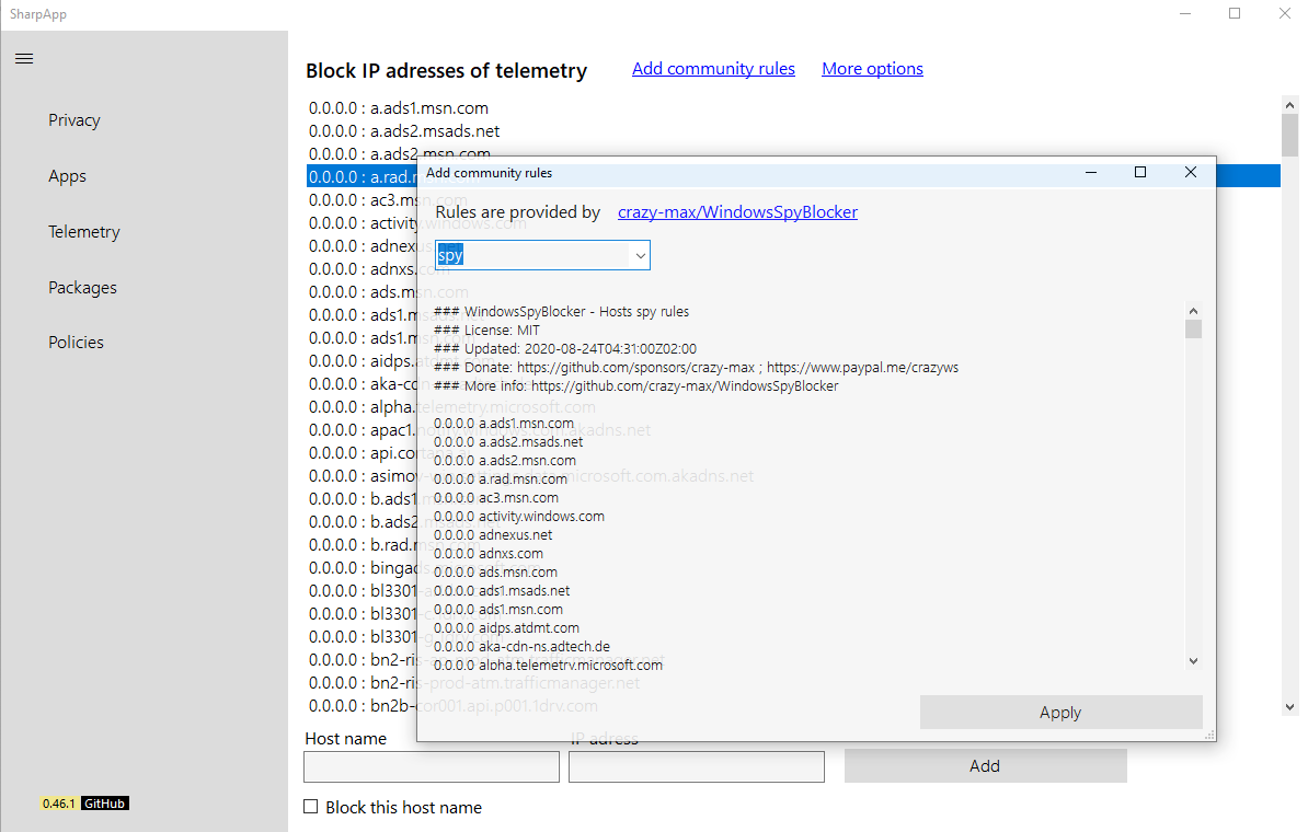 Block IP Addresses
