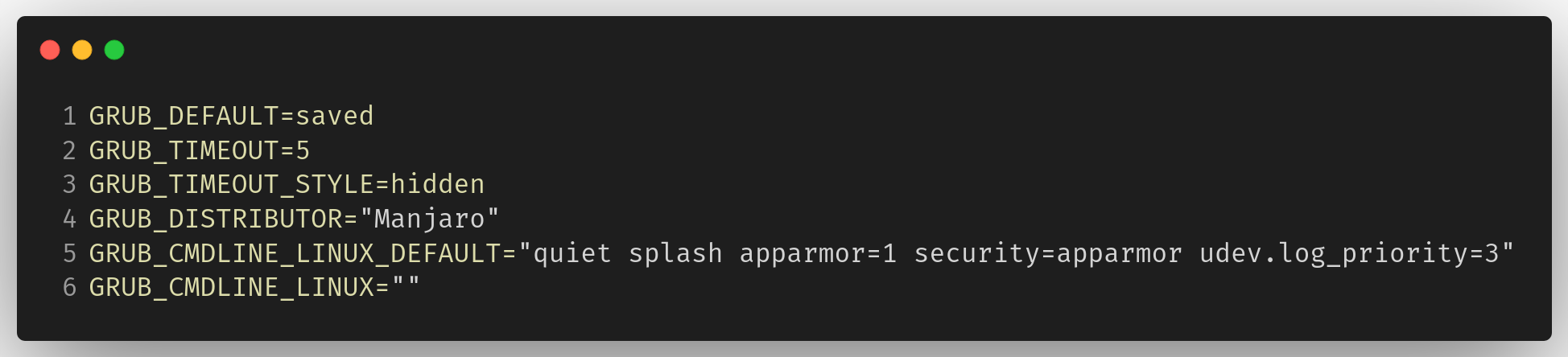 GRUB Config without NVMe Fix